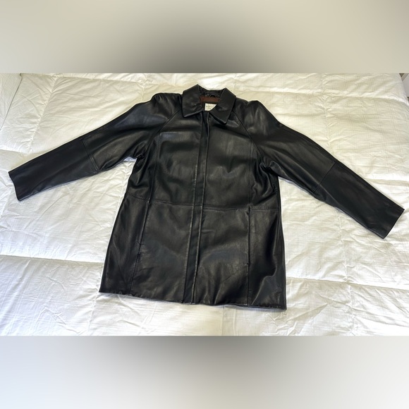 Worthington Genuine Lambskin Leather Coat Women’s Medium Zip Up Jacket Vtg Black - Picture 13 of 13